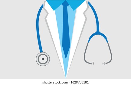 medical clothes and medical instruments, background for medical banner