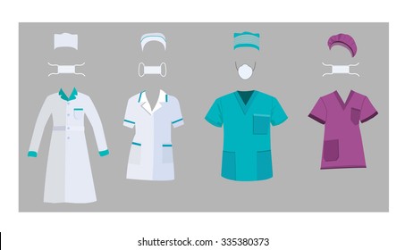 Medical clothing - a mask and medical beanie.Vector