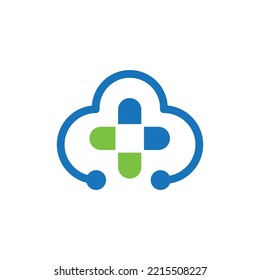 Medical cloud logo design. Cloud medical icon
