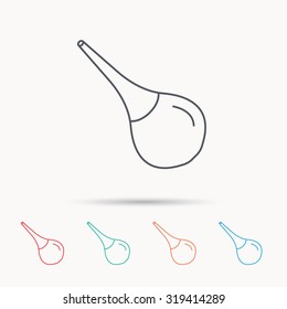 Medical clyster icon. Enema sign. Linear icons on white background. Vector