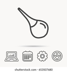 Medical clyster icon. Enema sign. Notebook, Calendar and Cogwheel signs. Download arrow web icon. Vector