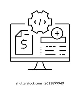 medical coding billing line icon vector. medical coding billing sign. isolated contour symbol black illustration