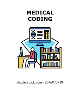 Medical coding dna. Science health. Digital technology. structure molecule. Medicine biology. Life data