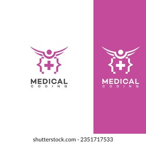 medical coding logo Design Template Vector icon