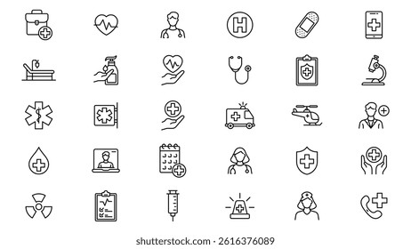 Medical collection icon vector design illustration template in trendy style with editable stroke