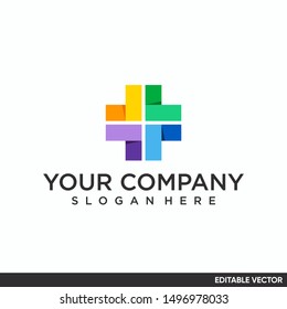 medical colorful logo elegant and modern design for medical care,hospital,clinic and health care