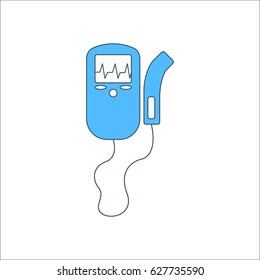 Medical compact Ultrasound machine symbol simple flat icon on background