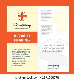 Medical Company Brochure Title Page Design. Company profile, annual report, presentations, leaflet Vector Background