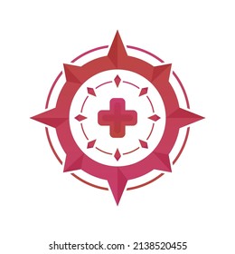 medical compass logo element design template icon