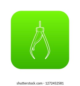 Medical compasses icon green vector isolated on white background