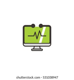 Medical Computer Vector Logo Design Element