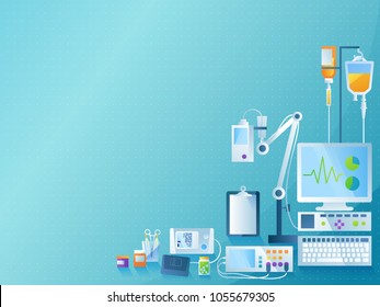 Medical concept background. Color vector illustration in modern flat design