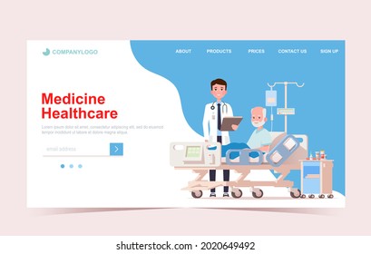 Medical concept banner template. Flat vector illustration.