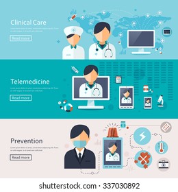 medical concept banners set in flat design