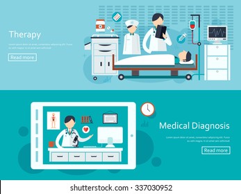 medical concept banners set in flat design