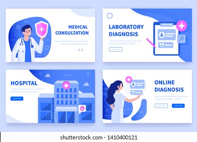 Medical concept  banners templates. Can use for backgrounds, infographics, hero images. Flat isometric modern vector illustration.