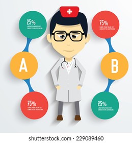 Medical concept and button for your text editable,clean vector