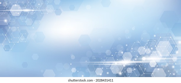 Medical concept design of abstract blue hexagon background vector illustration
