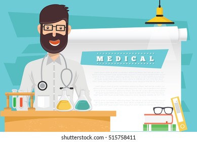 Medical concept design and blank paper,clean vector