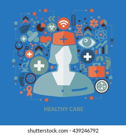 Medical concept design on blue background,vector