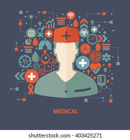 Medical concept design on clean background,vector