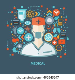 
Medical concept design on clean background,clean vector