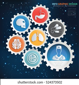 Medical concept design on sky background,vector