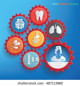 
Medical concept design,gear info graphic,vector