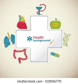 Medical concept with health care cross symbol vector Illustration
