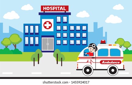 Hospital Exterior Panorama Medical Building Health Stock Vector ...