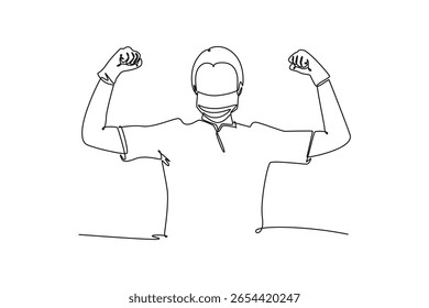 Concepto médico. Diseño de dibujo de línea única. Ilustración gráfica de Vector