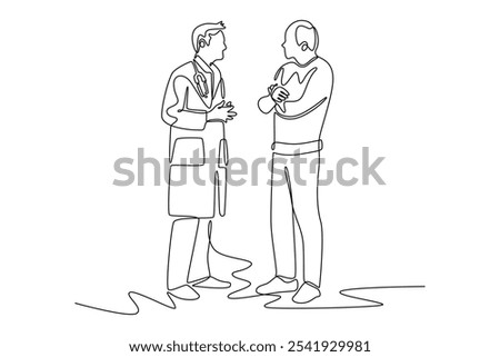 Medical concept. Single line draw design. Full length animation illustration.