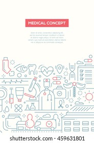 Medical Concept - vector line design brochure poster, flyer presentation template, A4 size layout