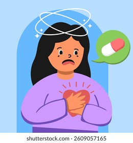 Medical condition heart attack illustration