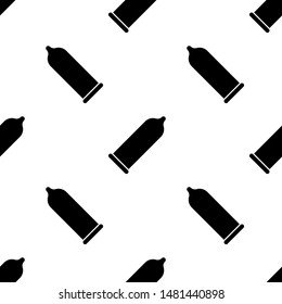 Medical condom icon seamless pattern background. Vector illustration.