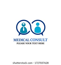 Medical consult design template illustration. There are doctor and patient. This is good for medical