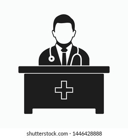 Medical consultant icon. Flat style vector EPS.