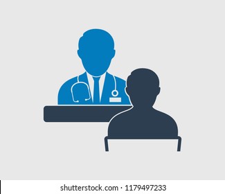 Medical consultant icon on gray background