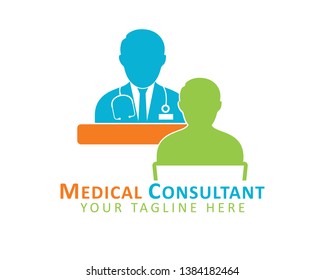 Medical consultant logo. Editable vector EPS.