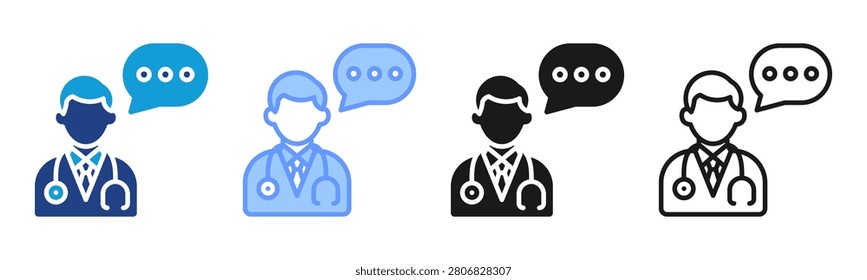Medical Consultation icon set multiple style collection
