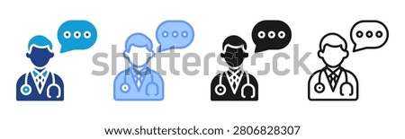 Medical Consultation icon set multiple style collection
