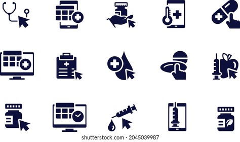 medical consultation icon set vector design 