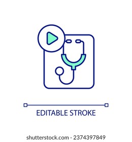Medical consultation online RGB color icon. Virtual doctor. Clinic software. Healthcare digital service. Isolated vector illustration. Simple filled line drawing. Editable stroke. Arial font used