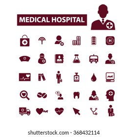 medical consulting, consultant, doctor, coach, therapist icons, signs
