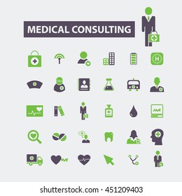 medical consulting icons