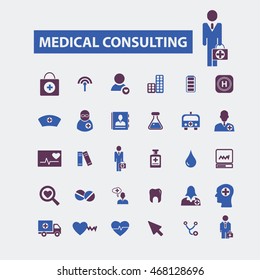 medical consulting icons