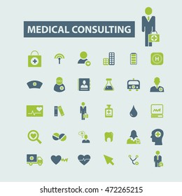 medical consulting icons