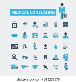 medical consulting icons
