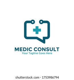 Medical Consulting Logo Design Template. Medical Online Logo Vector For Healthcare.