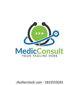 Medical Consulting Logo Design Template. Medical Online Logo Vector for healthcare.